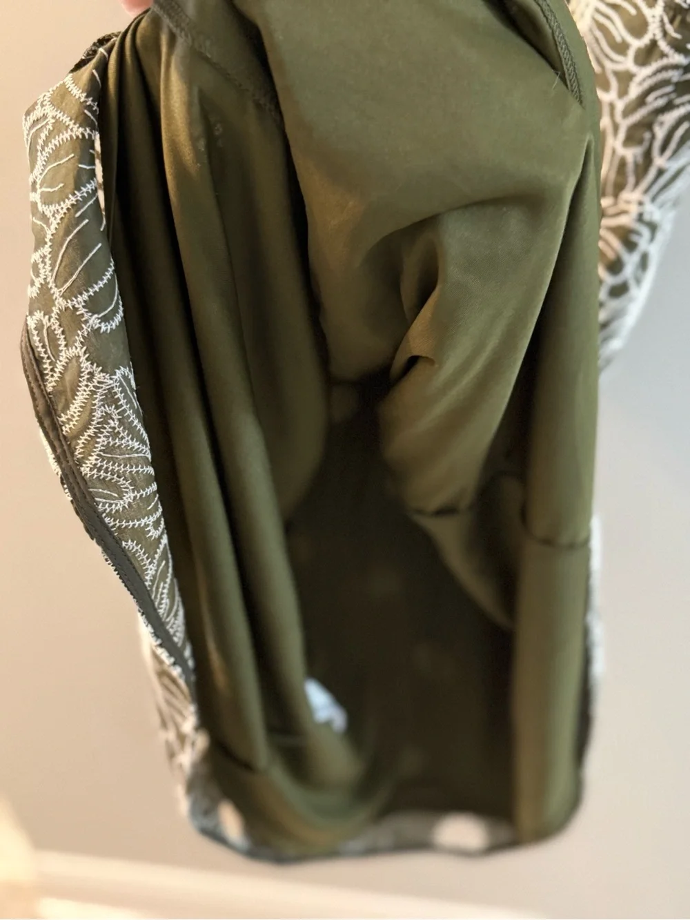 EXPRESS Floral Lace Overlay Slip Dress - Olive & White, S, NWTs